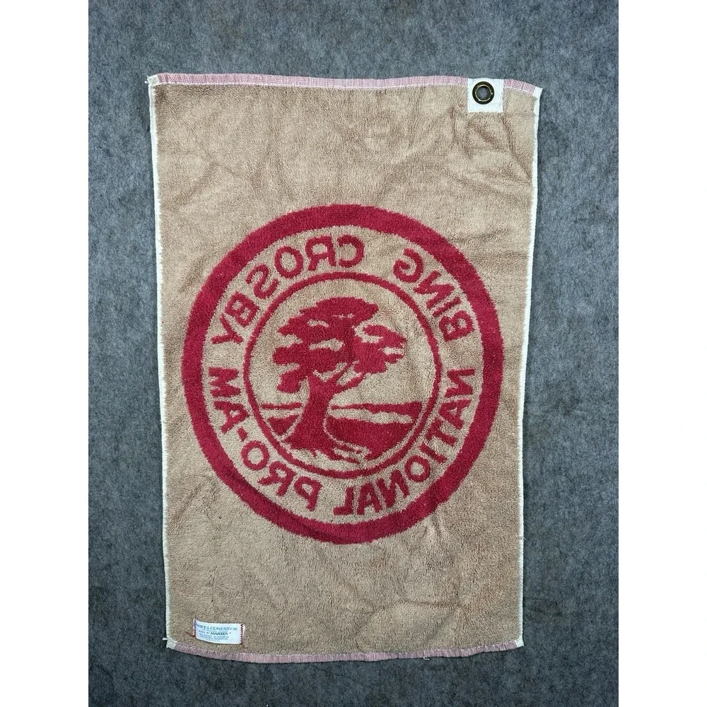 Vintage Bing Crosby National Pro-Am Golf Bag Towel Martex USA 21x16 Pebble Beach